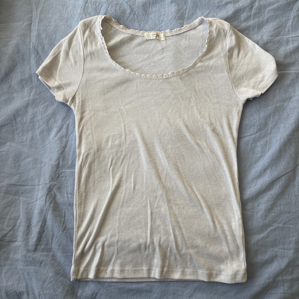 White y2k lacy fitted top